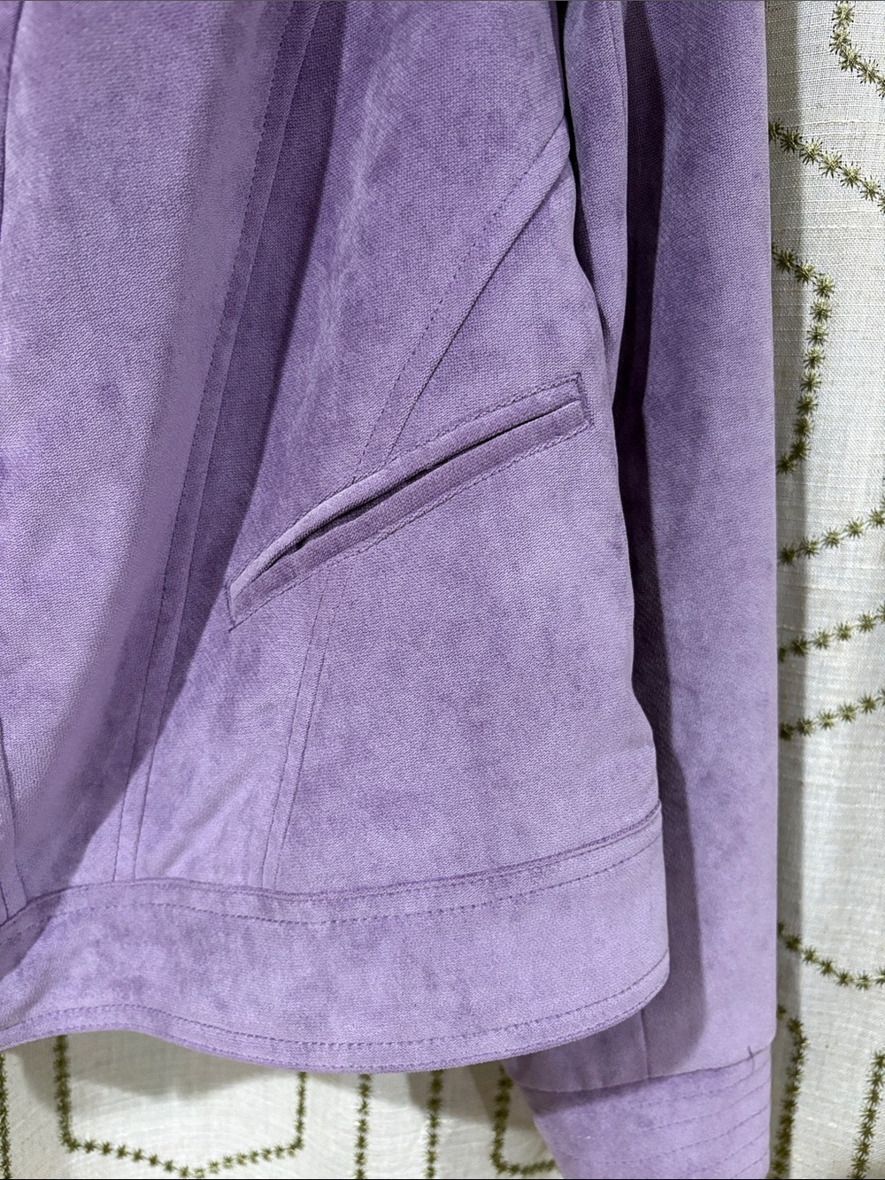 Tribal Faux suede lavender Women's Moto Jacket Size 14 - Picture 3 of 9
